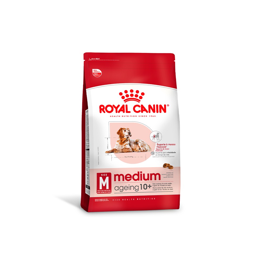 ROYAL CANIN MEDIUM 10+, CÃES IDOSOS RAÇAS MÉDIAS (12KG)