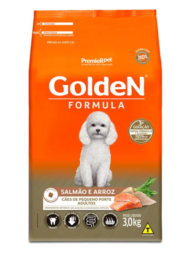 GOLDEN ADULTO MINI BITS SALMAO 3 KG