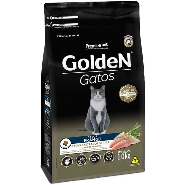 GOLDEN GATOS ADULTO CASTRADOS SÊNIOR 1 KG