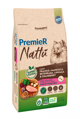 PREMIER NATTU CÃES ADULTO RAÇAS PEQUENAS MANDIOCA 10,1 KG