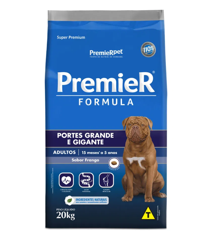 PREMIER FORMULA CAES RAÇA GRANDE ADULTO FRANGO 20 KG