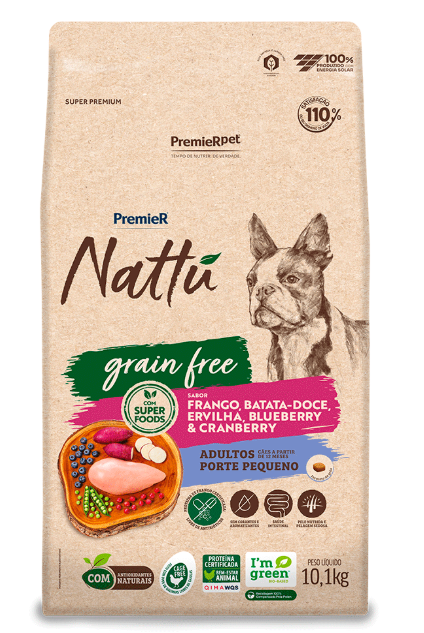 PREMIER NATTU GRAIN FREE, CÃES ADULTOS RAÇAS PEQUENAS (10,1KG)
