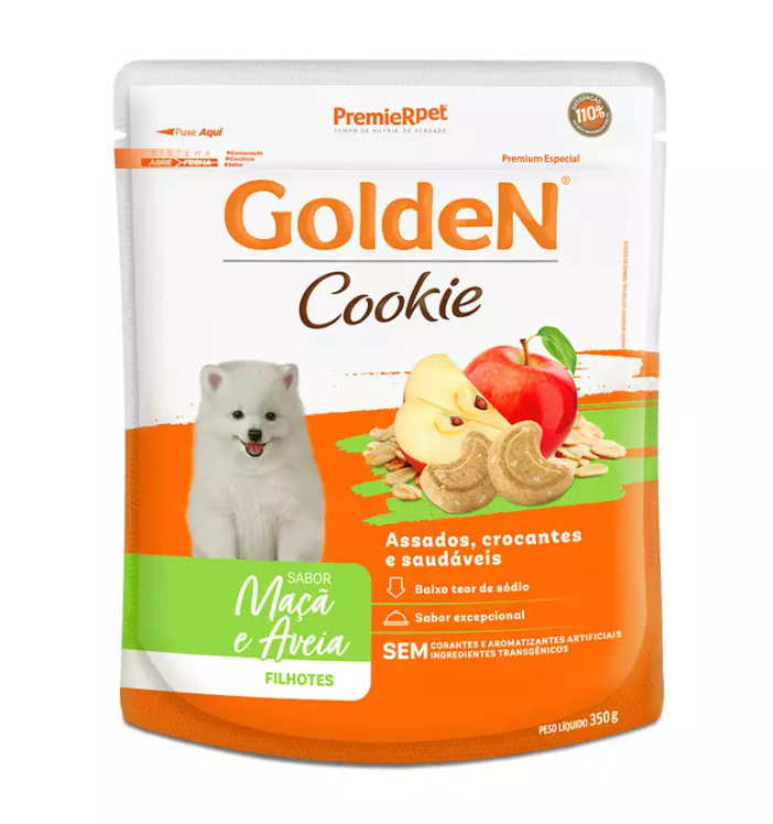 GOLDEN COOKIE CAES FILHOTES MACA AVEIA 350 G