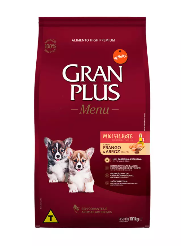 RAÇÃO GRAN PLUS MENU MINI FILHOTE FRANGO/ARROZ 10,1KG