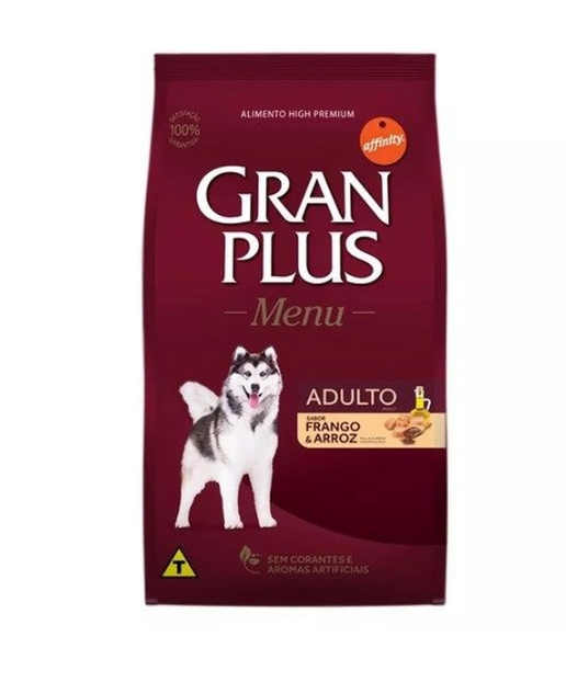 RAÇÃO GRAN PLUS MENU MÉDIO ADULTO  FRANGO/ARROZ SC 20 KG