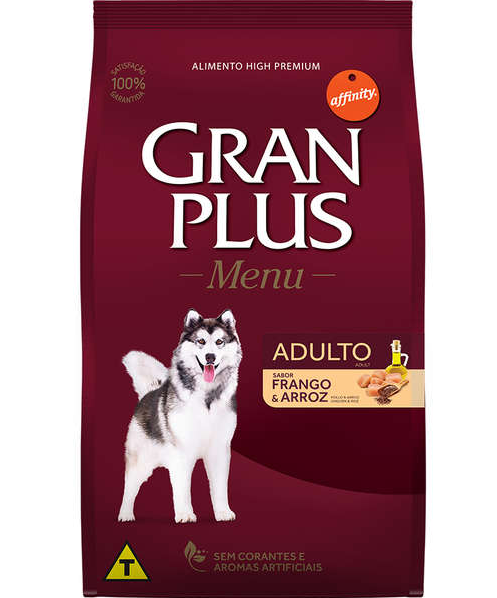 RAÇÃO GRAN PLUS MENU ADULTO FRANGO/ARROZ SC 15 KG