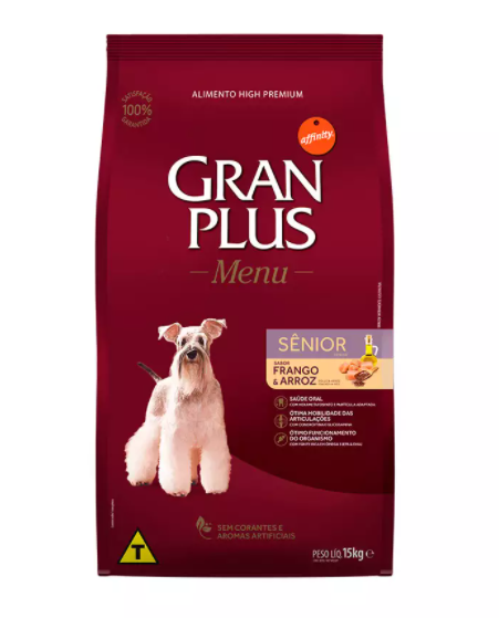 RAÇÃO GRAN PLUS MENU SÊNIOR SC 15 KG