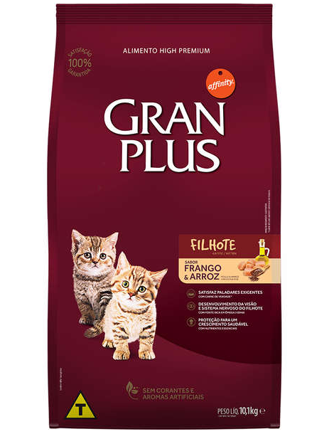 RAÇÃO GRAN PLUS GATO FILHOTE FRANGO 10,1KG