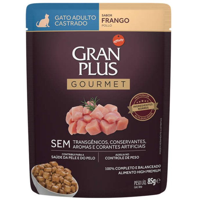 RACAO GP GATO CASTRADO FRANGO SCH 85 G