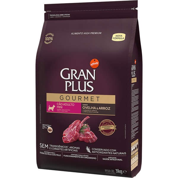 RAÇÃO GRAN PLUS GMT MINI ADULTO OVELHA 3 KG