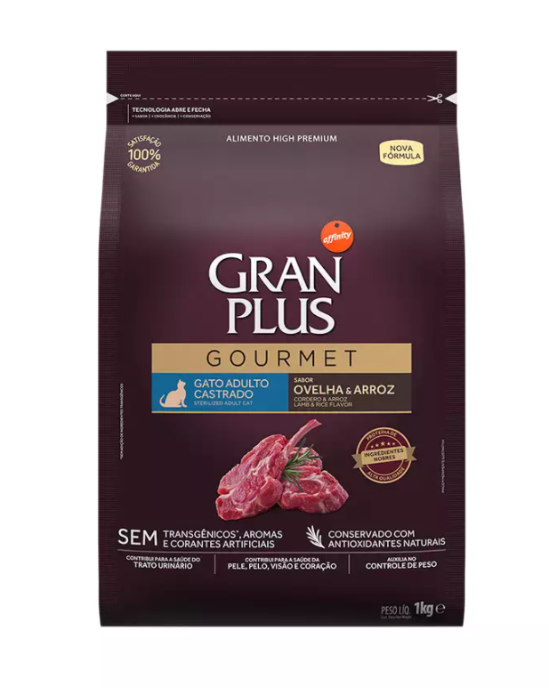 RAÇÃO GRAN PLUS GMT GATO CASTRADO OVELHA 1 KG