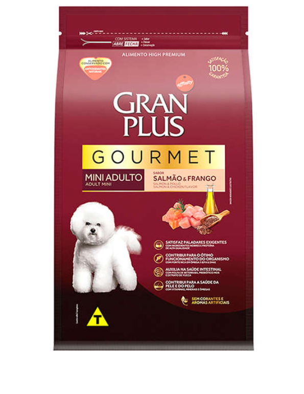 RAÇÃO GRAN PLUS GMT MINI ADULTO SALMÃO/FRANGO 1 KG