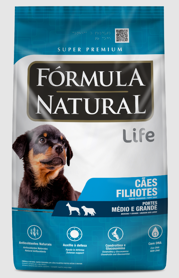 FORMULA NATURAL LIFE FILHOTE PORTE MEDIO/ GRANDE 15 KG