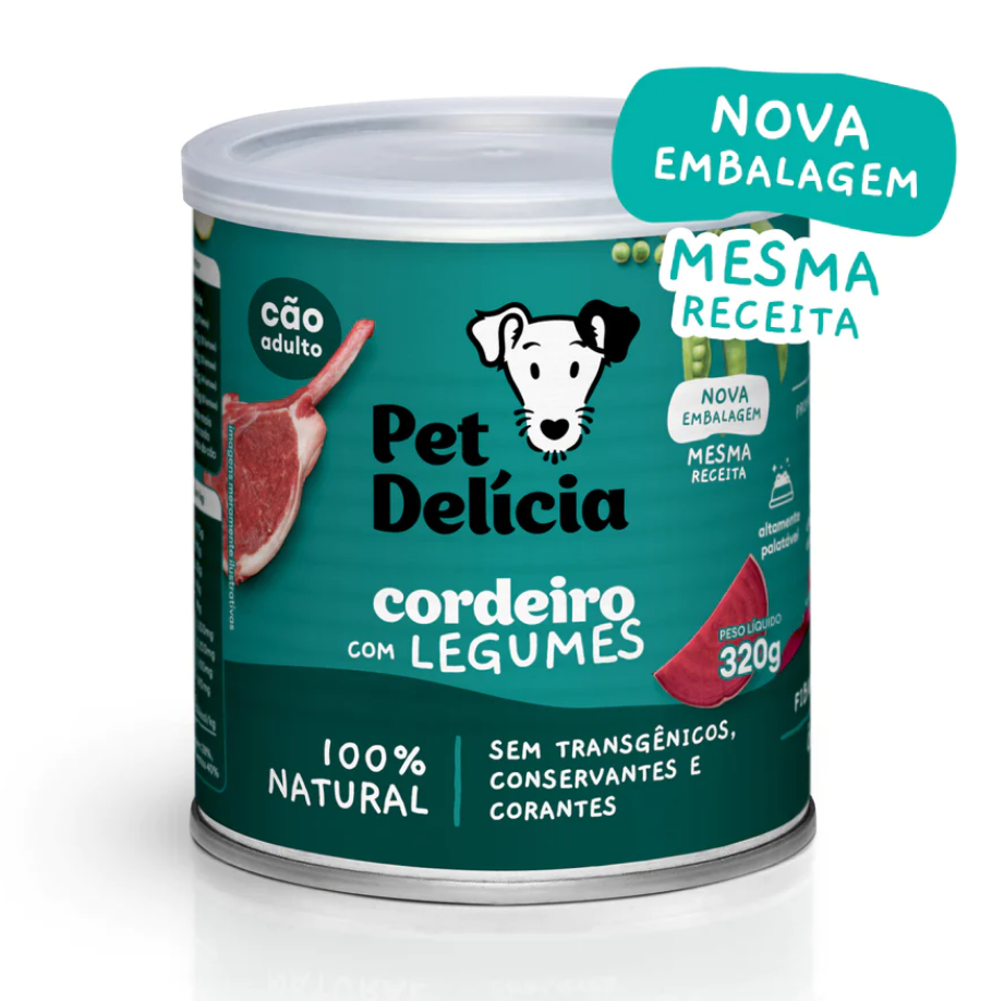 PET DELICIA CÃES CORDEIRO COM LEGUMES 320G