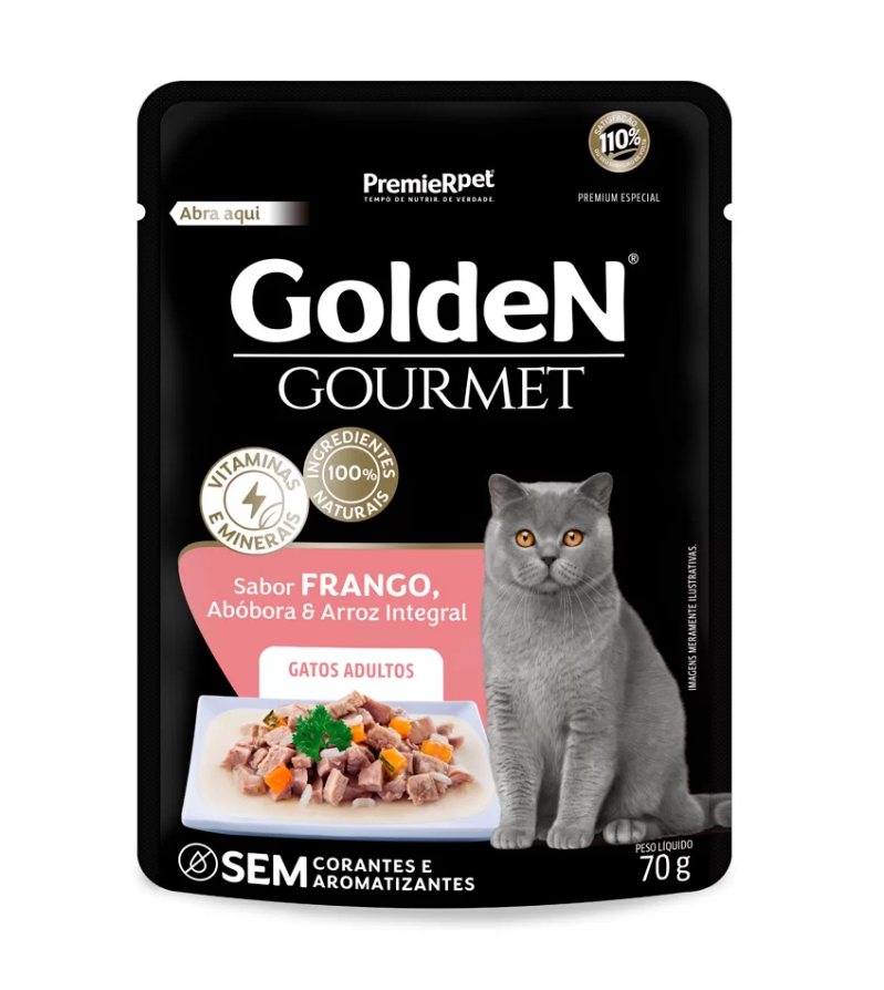 RAÇÃO ÚMIDA GOLDEN GOURMET GATOS AD FGO 70 G