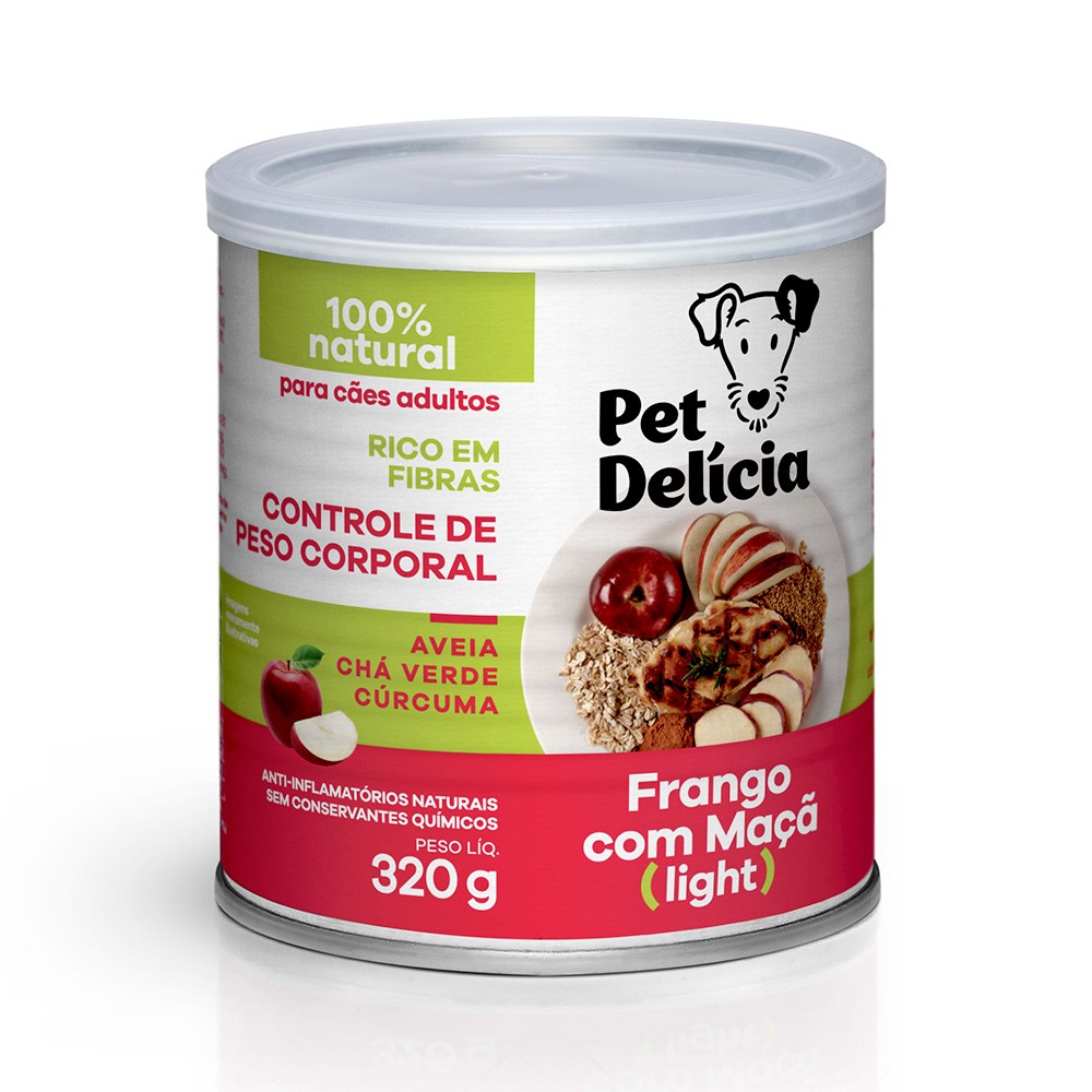 PET DELICIA CÃES LIGHT FRANGO COM MAÇA 320g