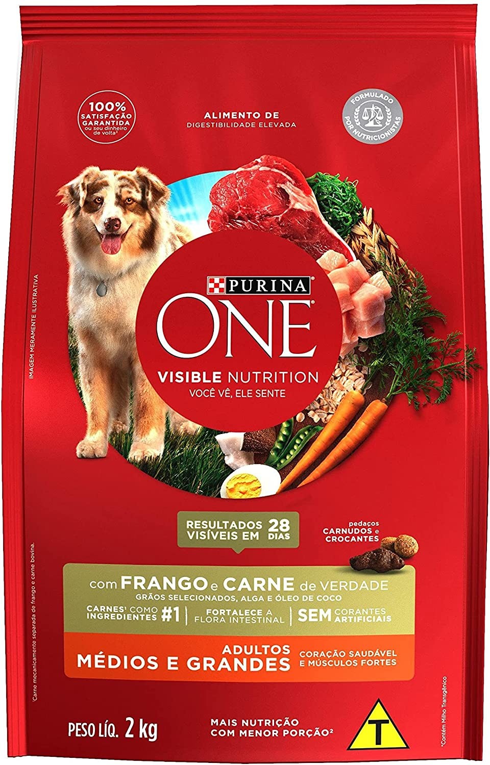 PURINA ONE ADULTO MEDIO E GRANDE FRANGO/CARNE 2KG