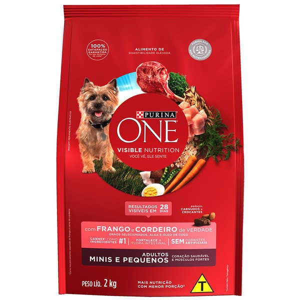 PURINA ONE ADULTO MINI E PEQUENOS FRANGO/CORDEIRO 2KG