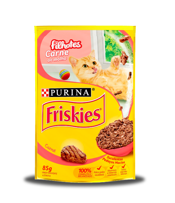 FRISKIES SACHÊ PARA GATOS FILHOTES CARNE AO MOLHO 85G