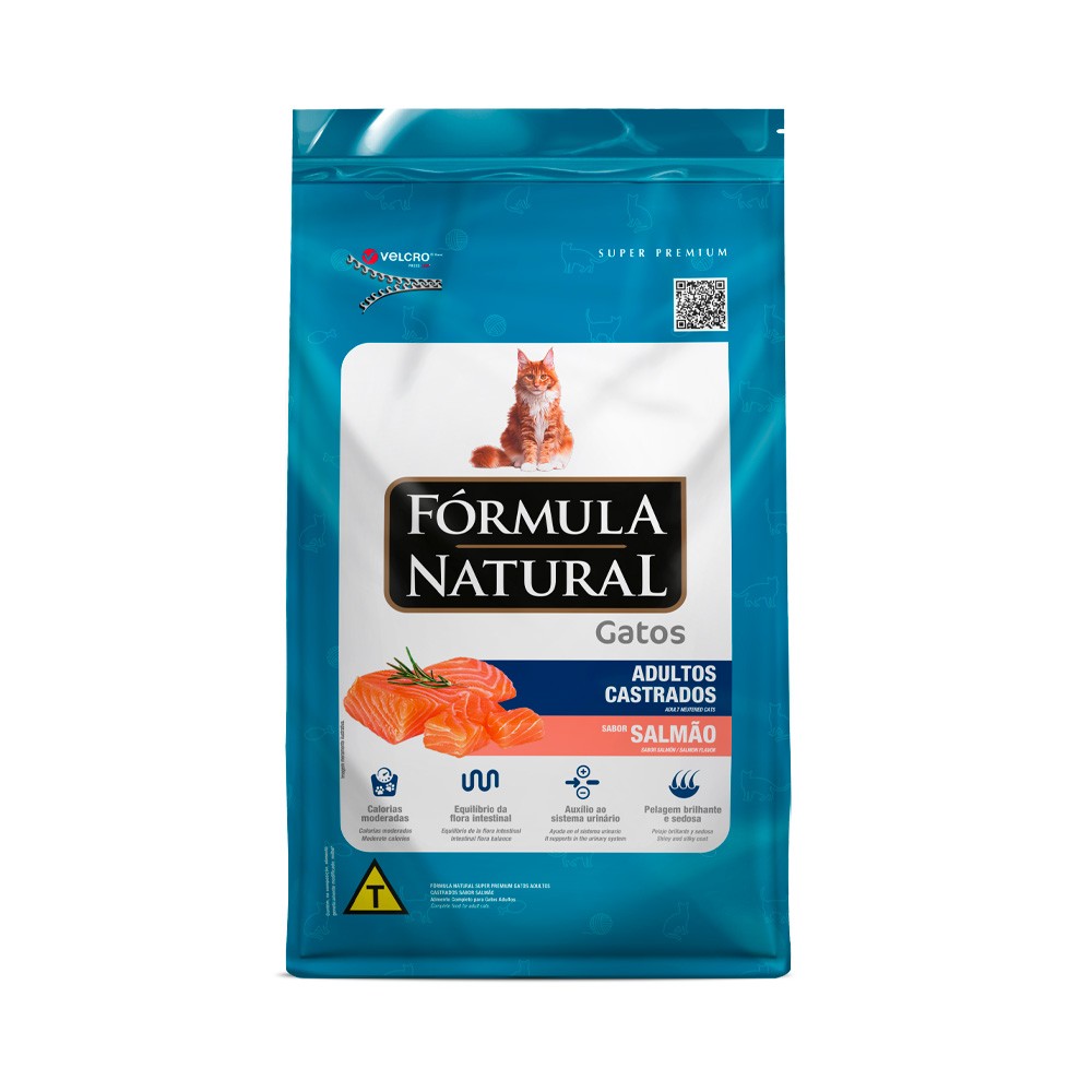 FÓRMULA NATURAL GATO ADULTO CASTRADO SALMAO 7 KG