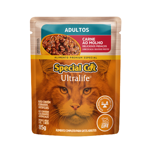 SACHÊ SPECIAL CAT ULTRALIFE ADULTOS SABOR CARNE 85G