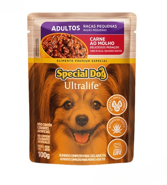 SACHÊ SPECIAL DOG ULTRALIFE ADULTOS RAÇAS PEQUENAS SABOR CARNE 100GR