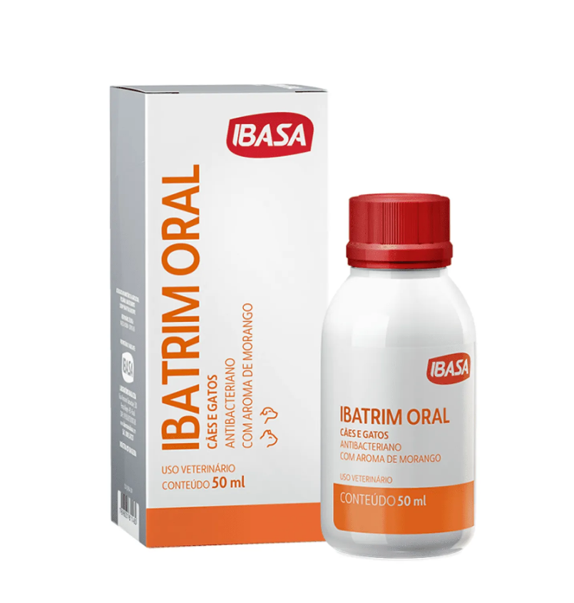 IBATRIM IBASA 50ML - ANTIBACTERIANO ORAL PARA CÃES E GATOS