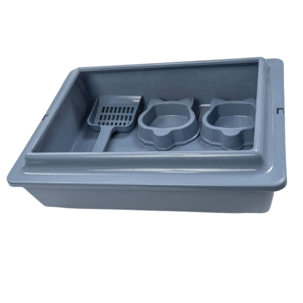 KIT BANDEJA 2 COMEDOURO E PÁ - AZUL