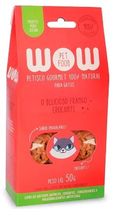 WOW PETISCO NATURAL PARA GATOS FRANGO CROCANTE 50G