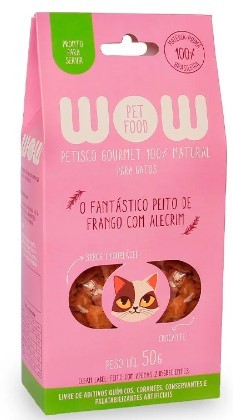 WOW PETISCO NATURAL PARA GATOS FRANGO E ALECRIM 50G