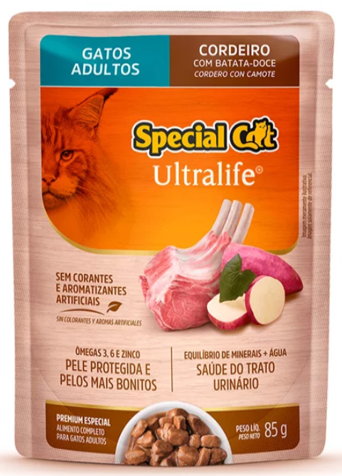 SPECIAL CAT ULTRALIFE SACHE ADULTO CORDEIRO 85G