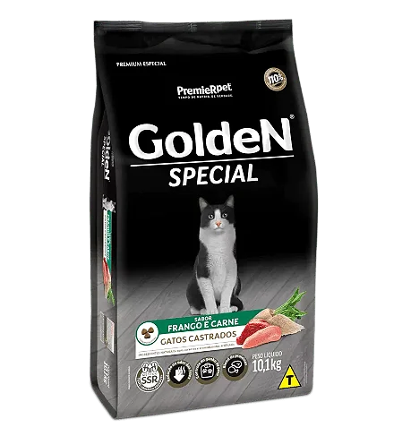 GOLDEN SPECIAL GATOS CASTRADOS FRANGO/CARNE 3KG