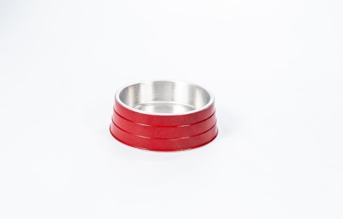 COMEDOURO ALUMINIO PESADO GRANDE VERMELHO