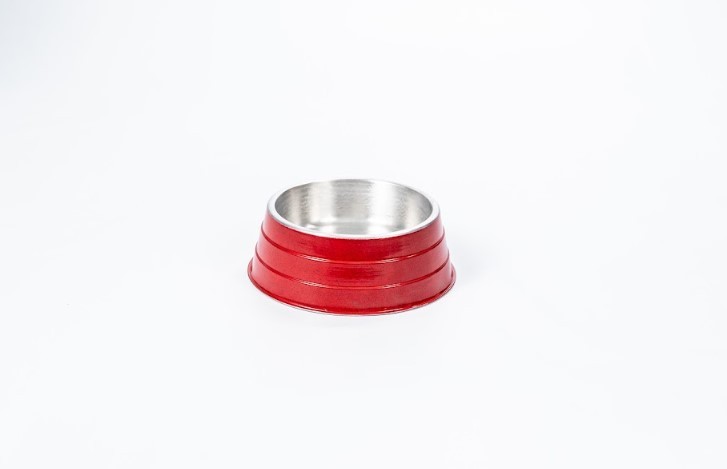 COMEDOURO ALUMINIO PESADO MEDIO VERMELHO