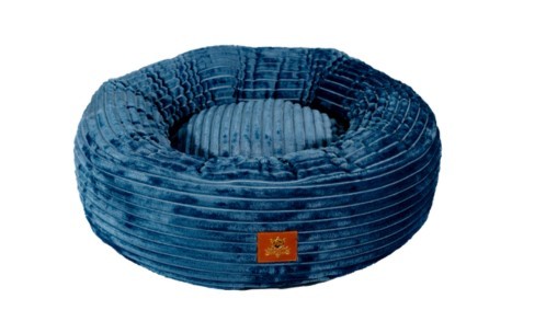CAMA PUFF SUPER LUXO G - CANELADO AZUL