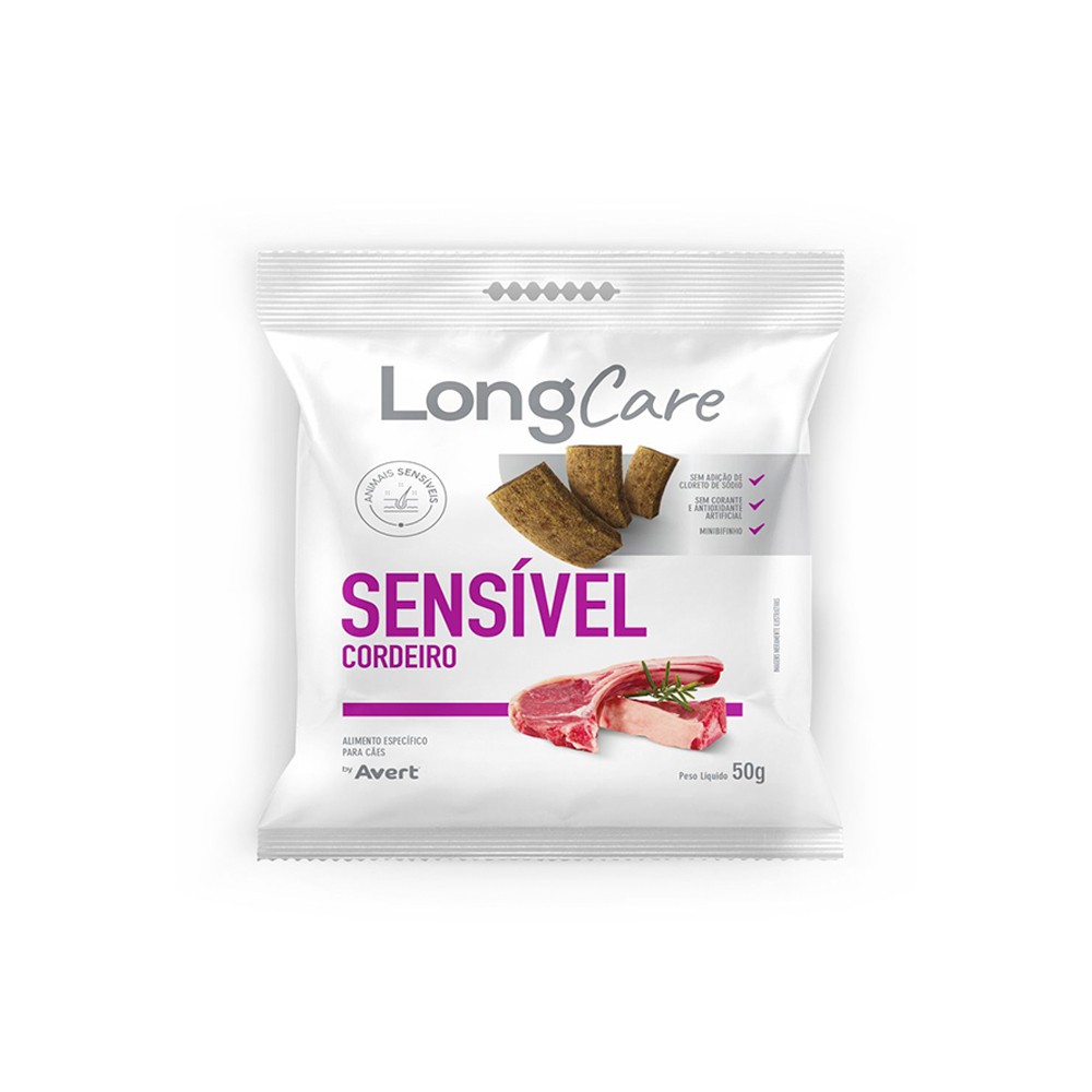 SNACK LONGCARE FUNCIONAL SENSÍVEL PARA CÃES ADULTOS SABOR CORDEIRO 50G
