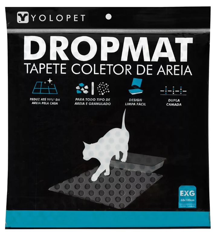 TAPETE PRETO CAIXA DE AREIA GATOS EXG - 100x68cm
