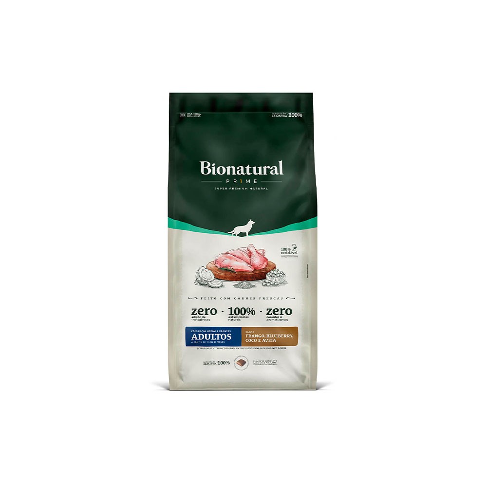 BIONATURAL CAES MÉDIOS E GRANDES ADULTO FRANGO 20KG