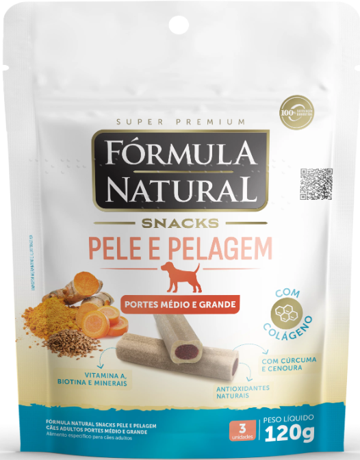 FORMULA NATURAL SNACK CÃO PELE E PELAGEM 120g