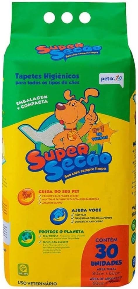 TAPETE HIGIENICO SUPERSECÃO 80X60CM - 30 UNIDADES
