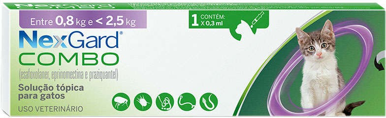 NEXGARD COMBO GATOS 0.8KG A 2,5KG - 1 PIPETA