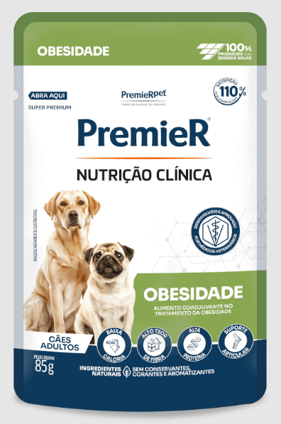 PREMIER NUTRIÇÃO CLÍNICA ÚMIDOS CÃES OBESIDADE 85G