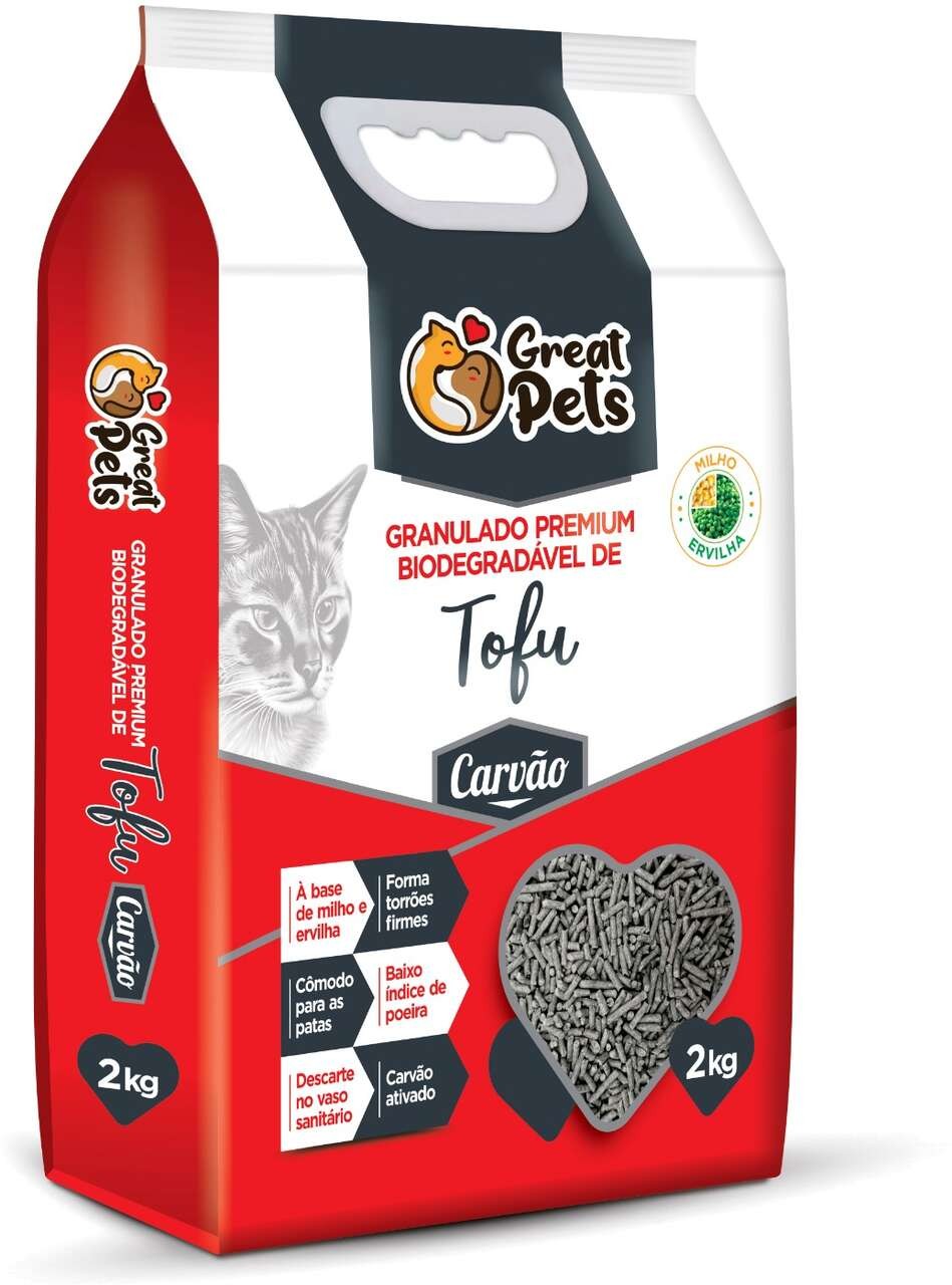AREIA BIODEGRADÁVEL DE TOFU 2KG - CARVÃO