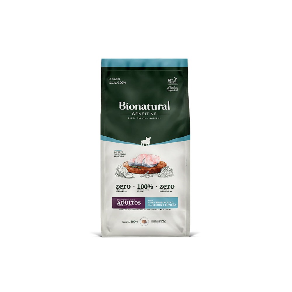 BIONATURAL CAES RAÇAS PEQUENAS ADULTO SENSITIVE 15KG
