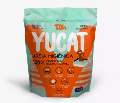 AREIA HIGIENICA P/GATOS - MANDIOCA BIODEGRADAVEL 4KG