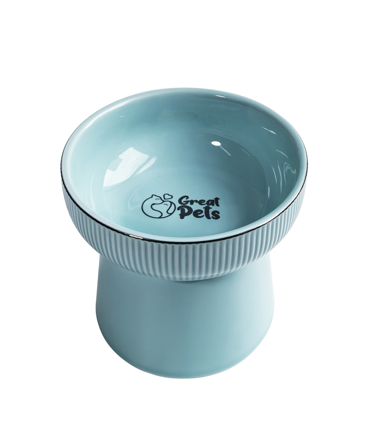COMEDOURO CERAMICA ALTO AZUL 250ML