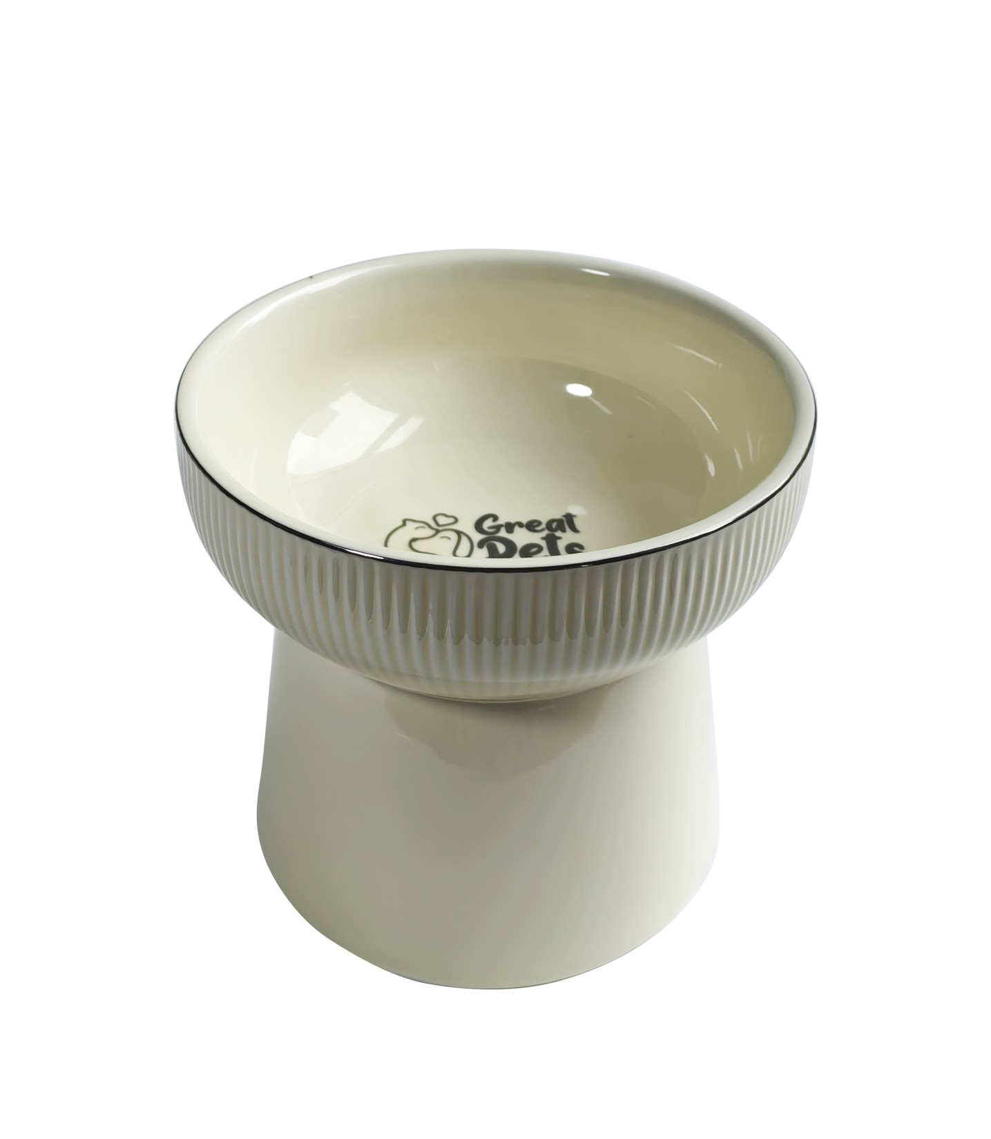 COMEDOURO CERAMICA ALTO BEGE 250ML