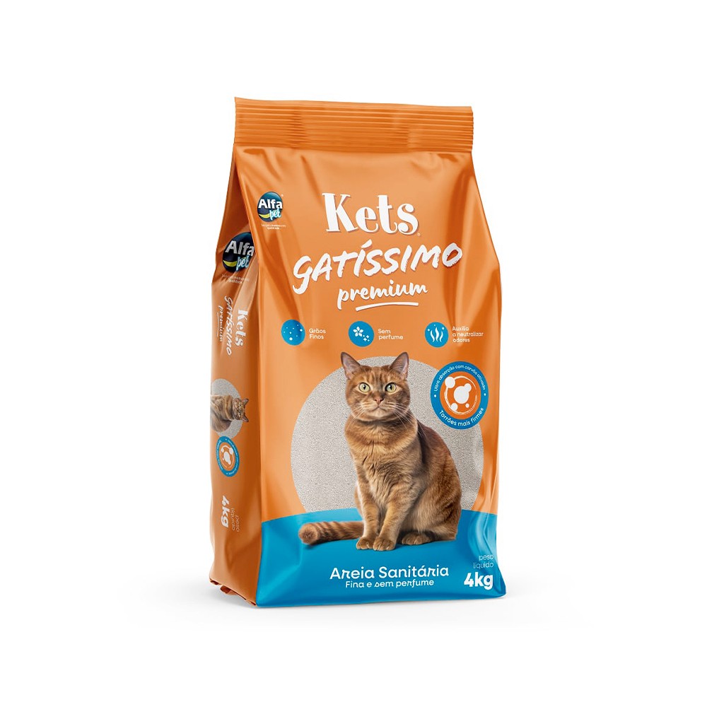 AREIA HIGIÊNICA GATISSIMO S/PERFUME 12KG
