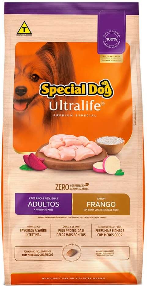 SPECIAL DOG ULTRALIFE RAÇAS PEQUENAS ADULTOS FRANGO E ARROZ 3KG