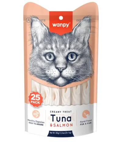 WANPY CREAMY ATUM E SALMAO PACOTE 14GX25P